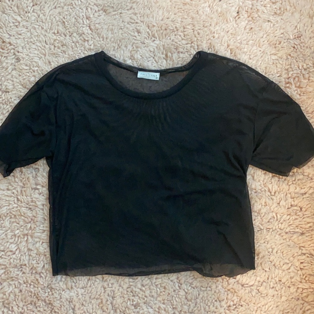 Black sheer crop top